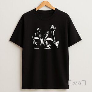 Triple You Must Create Printed Circle Black Unisex T Shirt 165